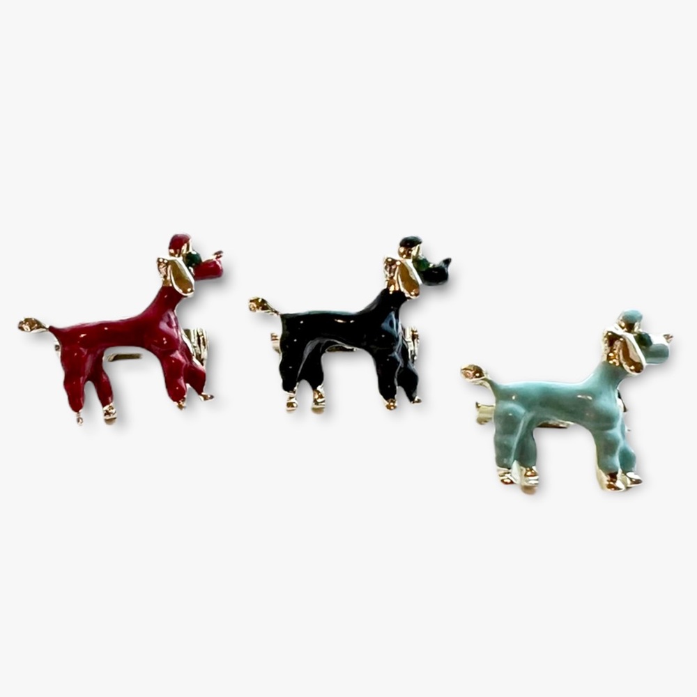 Vintage Enamel Dog Pins Set of 3